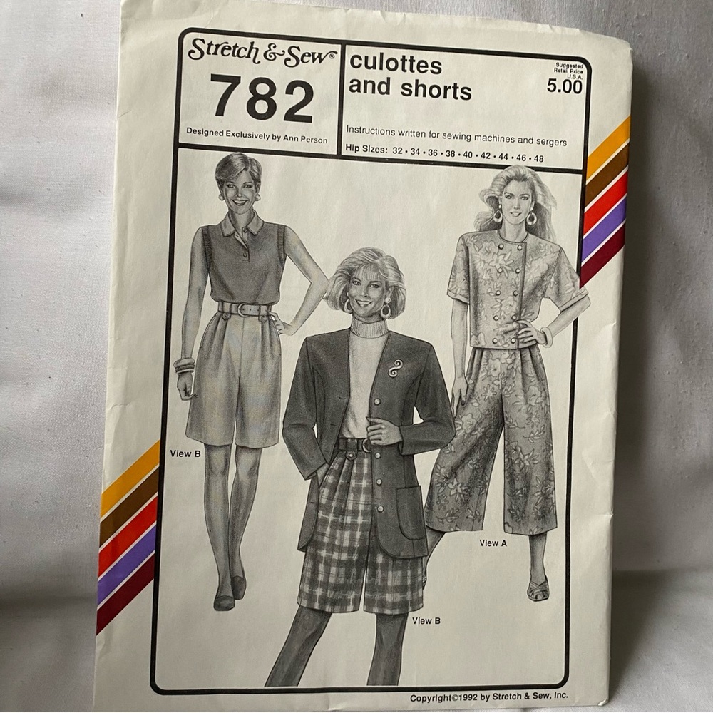 Vintage Stretch & Sew Pattern Culottes And Shorts New Uncut